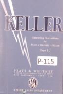 Keller-Pratt & Whitney-Keller Pratt & Whitney Type BL, M-1710, S/N to 8296, Tracer Milling Parts Manual-M-1710-Type BL-06